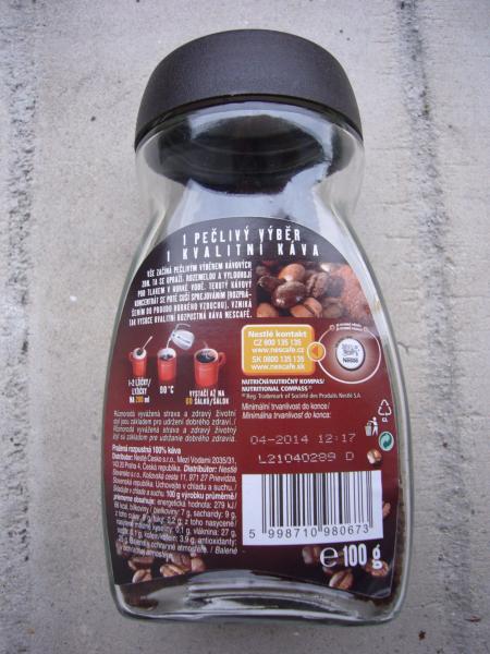 Zadní strana Nescafé - Classic 100g